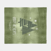 Couverture Polaire Arbres de Noël et flocons de neige Green ID863 (Devant (Horizontal))