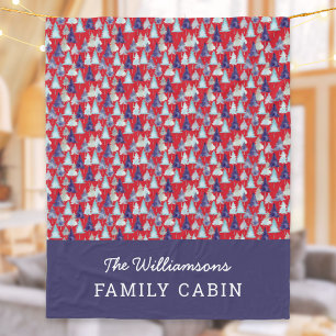 Couverture Polaire Arbres de Noël modernes motif cabine familiale per