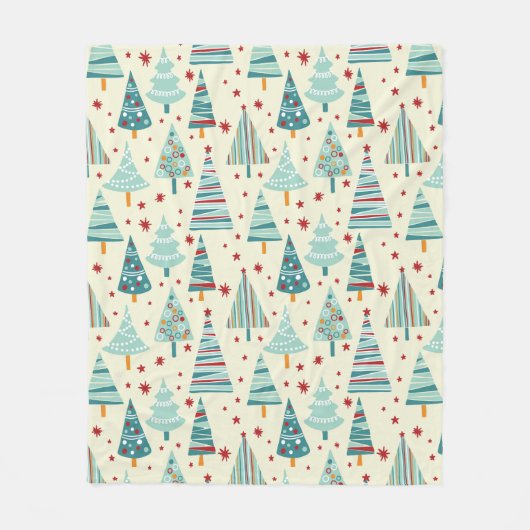 Couverture Polaire Arbres de Noël modernes Motif d'hiver (Devant)