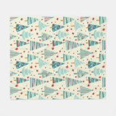Couverture Polaire Arbres de Noël modernes Motif d'hiver (Devant (Horizontal))
