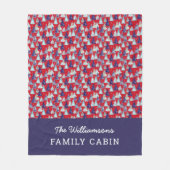 Couverture Polaire Arbres de Noël modernes Motif Famille Cabine Perso (Devant)