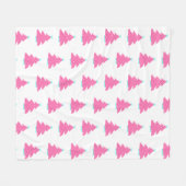 Couverture Polaire Arbres de Noël rose contemporain (Devant (Horizontal))