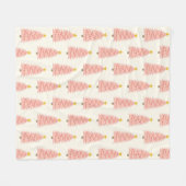 Couverture Polaire Arbres de Noël rose moderne Blanche en ivoire (Devant (Horizontal))