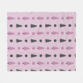 Couverture Polaire Arbres de Noël roses (Devant (Horizontal))