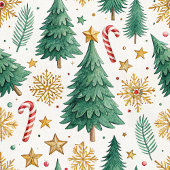 Couverture Polaire Arbres de Noël rouge et or