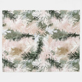 Couverture Polaire Arbres de Noël verts roses Abstraits (Devant (Horizontal))