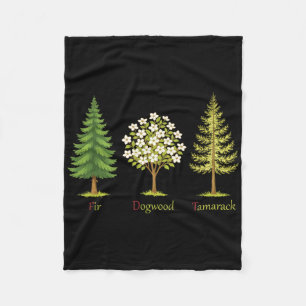 Couverture Polaire Arbres de sapin subtils de cornouiller de tamarack