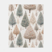 Couverture Polaire Arbres d'hiver - Forêt de vacances rustique (1) (Devant)