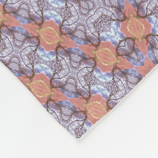 COUVERTURE POLAIRE ARBRES ET CHAMPS MOTIF (Coin)