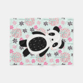 Couverture Polaire Arbres, fleurs et ours de panda (Devant (Horizontal))