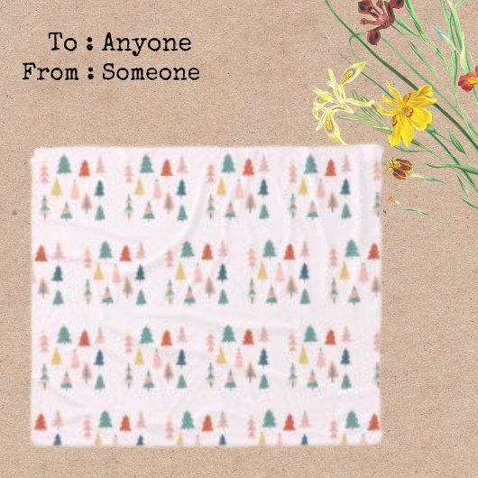 Couverture Polaire Arbres Forêt de Noël Avent moderne