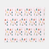 Couverture Polaire Arbres Forêt de Noël Avent moderne (Devant (Horizontal))