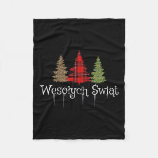 Couverture Polaire Arbres polonaises Joyeux Noël Wesolych Swiat Plaid