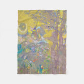 Couverture Polaire Arbres sur Arrière - plan Jaune, Redon (Devant)