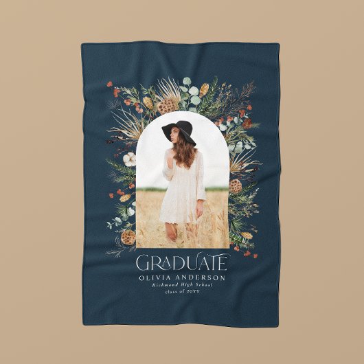 Couverture Polaire Arc de grade 1 photo marine bluel botanique modern