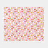 Couverture Polaire Arc-en-ciel avec nuage rose (Devant (Horizontal))
