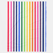 Couverture Polaire Arc-en-ciel et rayures blanches (Devant)