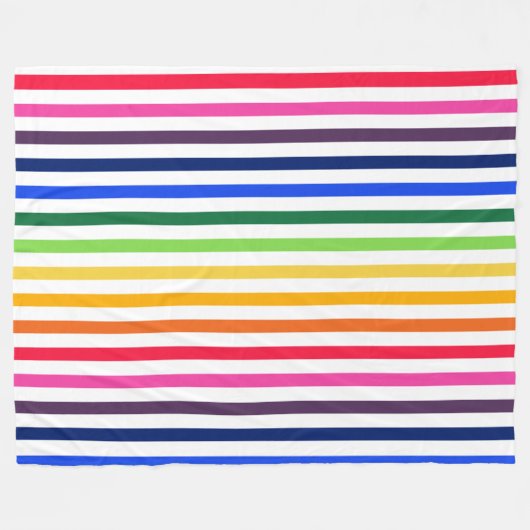 Couverture Polaire Arc-en-ciel et rayures blanches (Devant (Horizontal))
