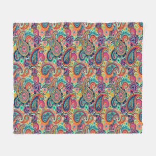 Couverture Polaire Arc-en-ciel lumineux Paisley