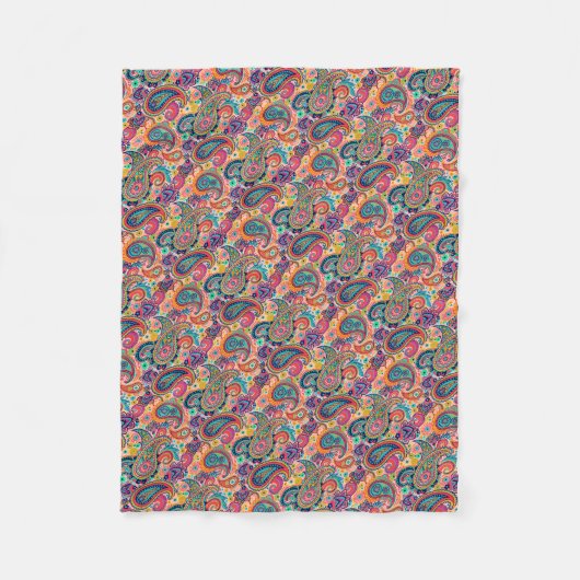 Couverture Polaire Arc-en-ciel lumineux Paisley (Devant)