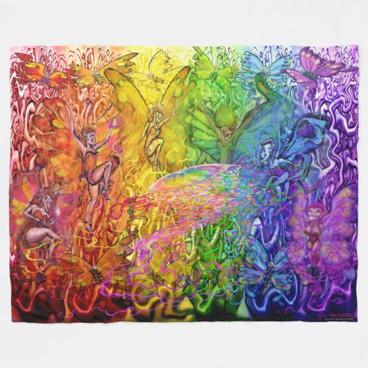 Couverture Polaire Arc-en-ciel magique entrelacé (Devant (Horizontal))