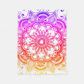 Couverture Polaire Arc en ciel Mandala Fleece Blanche (Devant)