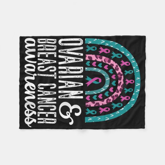 Couverture Polaire Arc-En-Ciel Ovarienne Et Cancer Du Sein Pink T (Devant (Horizontal))