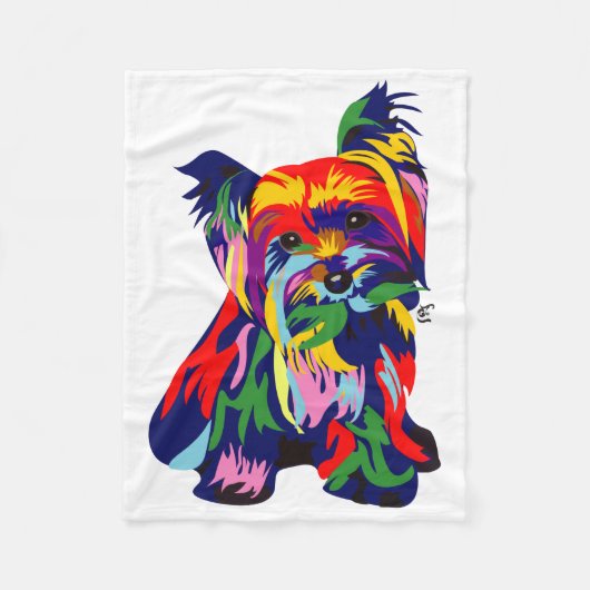 Couverture Polaire Arc-en-ciel Yorkie Cuddler (Devant)