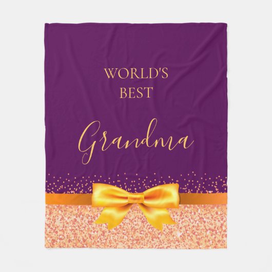 Couverture Polaire Arc en or violet grand-mère (Devant)