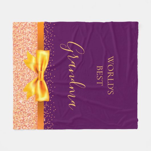 Couverture Polaire Arc en or violet grand-mère (Devant (Horizontal))