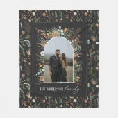 Couverture Polaire Arc moderne noir photo aquarelle botanique (Devant)