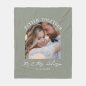 Couverture Polaire Arc vert olive photo mariage cadeau décoration mai (Devant)