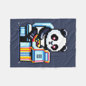 Couverture Polaire Arcade Panda Gamer - Retro Pixel Art Gaming Design (Devant (Horizontal))