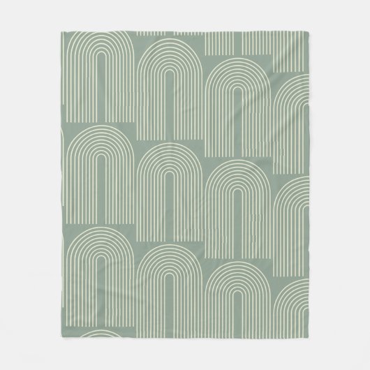 Couverture Polaire Arche contemporaine Art en Sage Green (Devant)