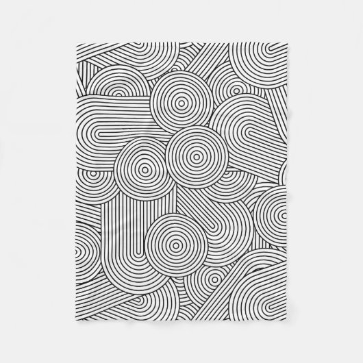 Couverture Polaire Arche géométrique moderne du milieu du siècle Noir (Devant)