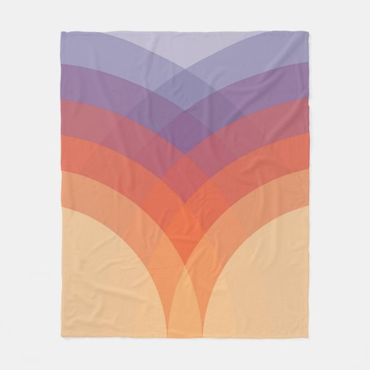 Couverture Polaire Arches pastel violettes, orange et bleues (Devant)