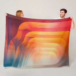 Couverture Polaire Arches Rétro Lumineuses – Abstraction de milieu de
