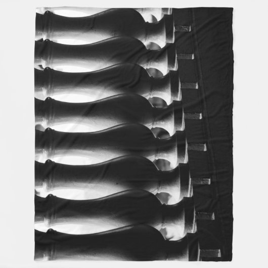 Couverture Polaire Architecture en noir et blanc (Devant)