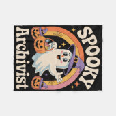 Couverture Polaire Archiviste éffrayant Cute Ghost Citrouille Archive (Devant (Horizontal))