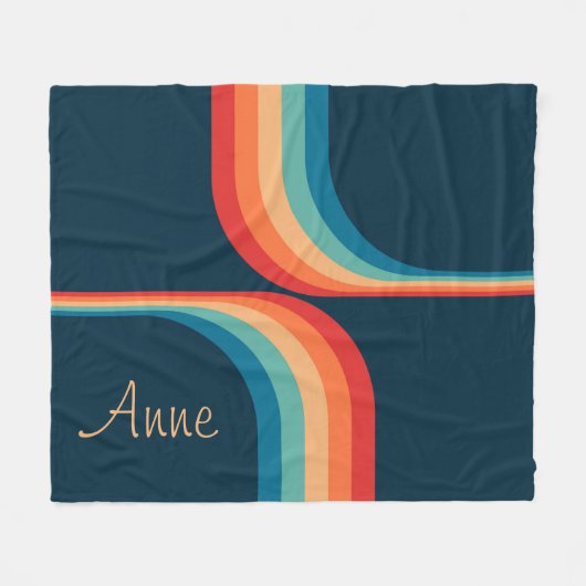 Couverture Polaire Arcs colorés de style rétro (Devant (Horizontal))