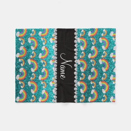 Couverture Polaire Arcs-en-ciel lumineux nommés personnalisés de (Devant (Horizontal))