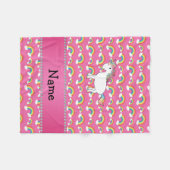 Couverture Polaire Arcs-en-ciel nommés personnalisés de rose en (Devant (Horizontal))