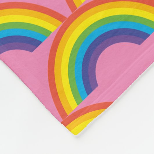 Couverture Polaire Arcs-en-ciel rose (Coin)