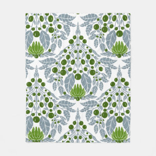Couverture Polaire Ardoise Art nouveau et pétoncle Vintage vert