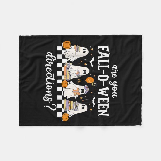 Couverture Polaire Are You Fall O Ween Directions Funny Teacher Ghost (Devant (Horizontal))