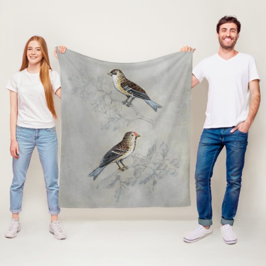 Couverture Polaire Argent | Deux oiseaux (En situation)