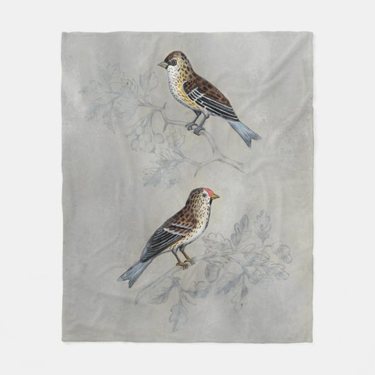Couverture Polaire Argent | Deux oiseaux (Devant)
