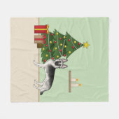 Couverture Polaire Argent gris argenté allemand berger arbre de Noël (Devant (Horizontal))