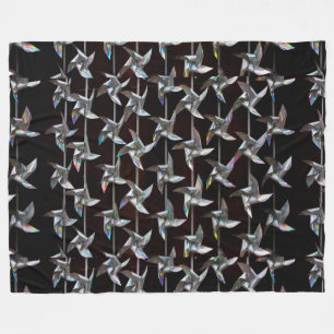 Couverture Polaire Argent iridescente mouvement torsion puissance du