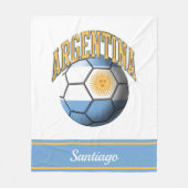 Couverture Polaire Argentine Drapeau de Football Ball | Name (Devant)